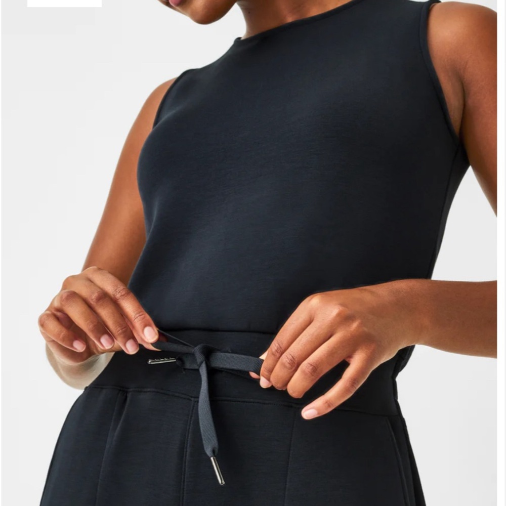 Spanx air essentials airluxe wide leg jumpsuit in black